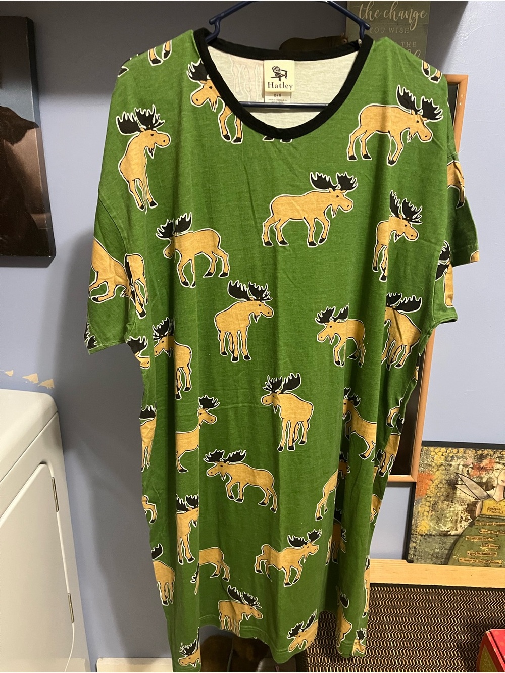 Hatley Green Moose Print Girls Nightgown